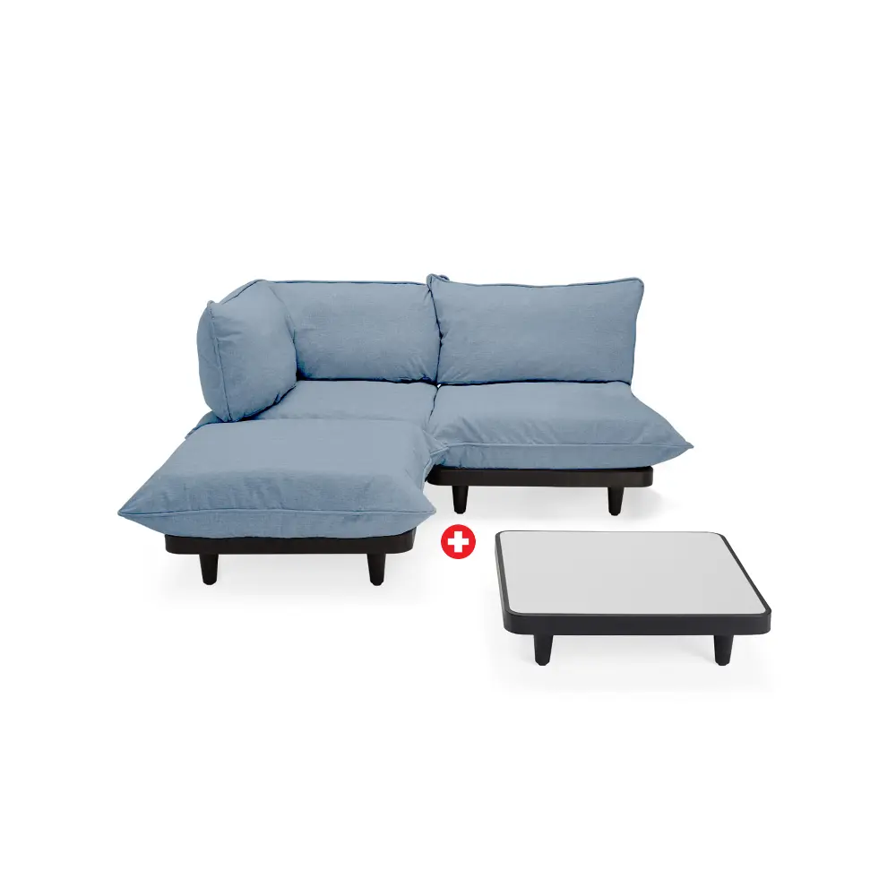 Fatboy Utesofa paletti set medium storm blue incl. table Bedtime.no.
