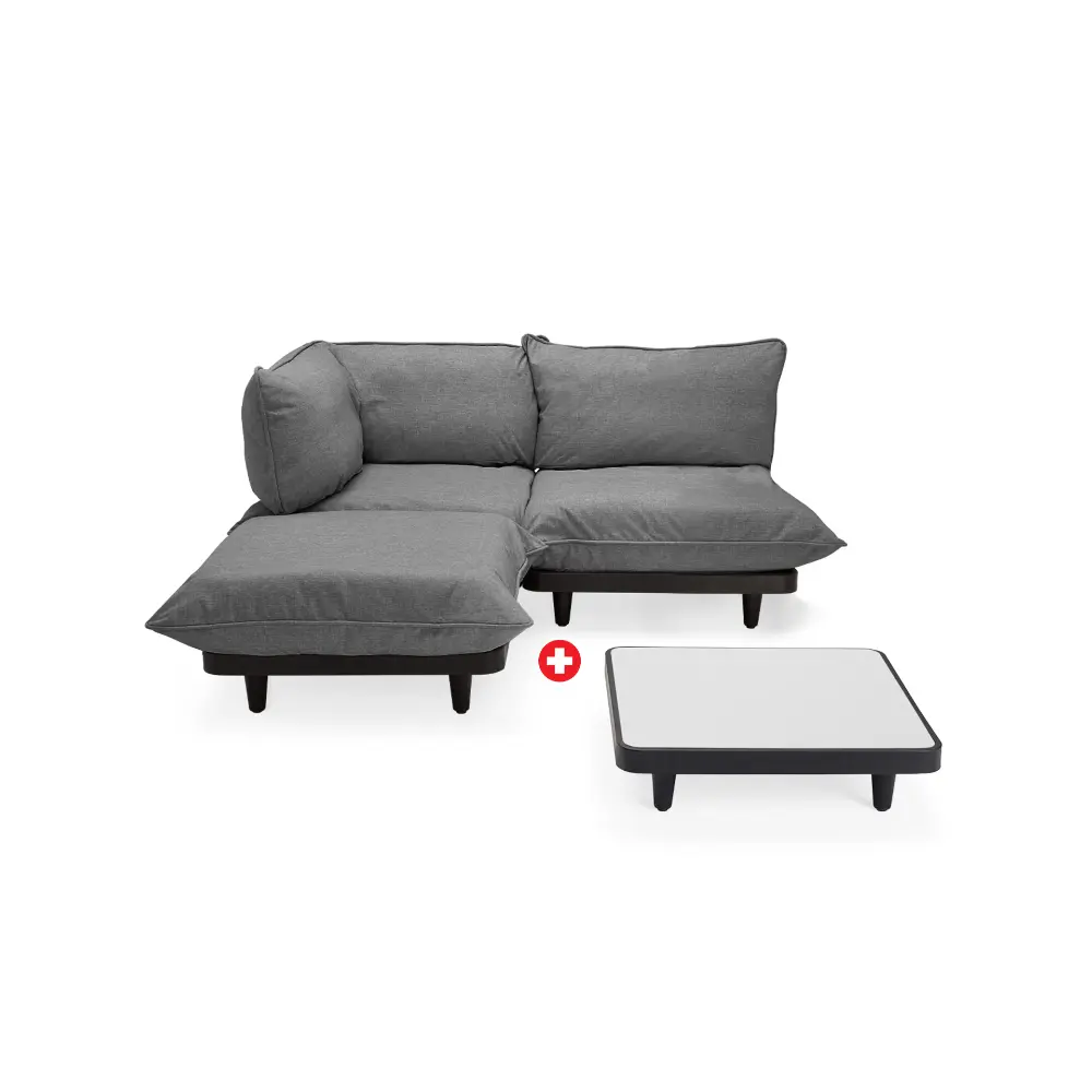 Fatboy Utesofa paletti set medium rock grey incl. table Bedtime.no.