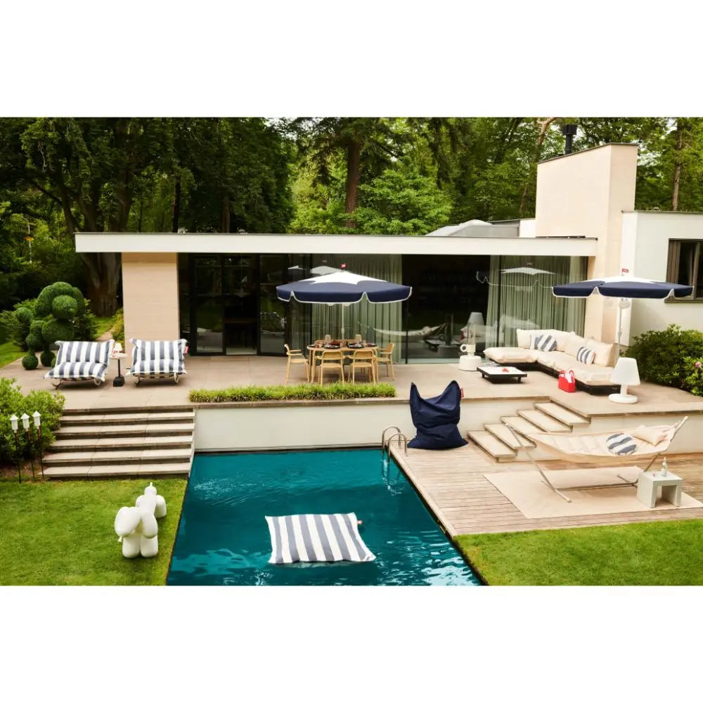 Fatboy Sakkosekk Original Outdoor stripe ocean blue Bedtime.no.