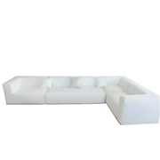 Sofa 6 seter (1 benk + 2 moduler + 1 hjørne) - Hvit med frynser Bedtime.no.