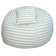 Pouf XL stripe blue linen Bedtime.no.