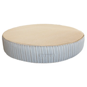 Round bed - Beige raffia + grey stripe on the side Bedtime.no.