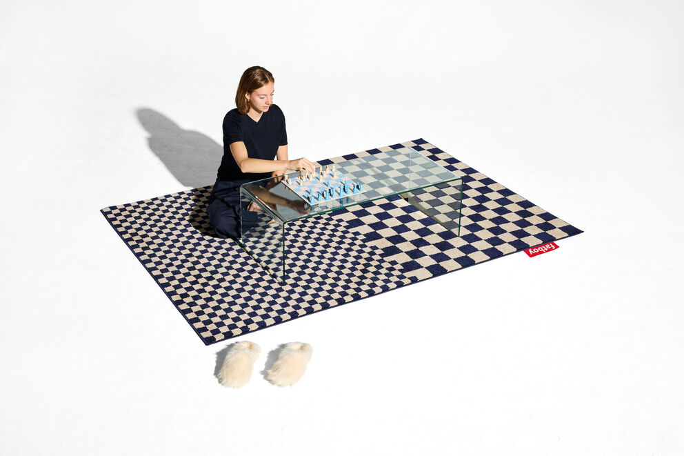 Fatboy Teppe Petit Square Affair blue-beige