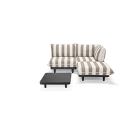 Fatboy Utesofa paletti set medium left stripe cacao incl. table Bedtime.no.
