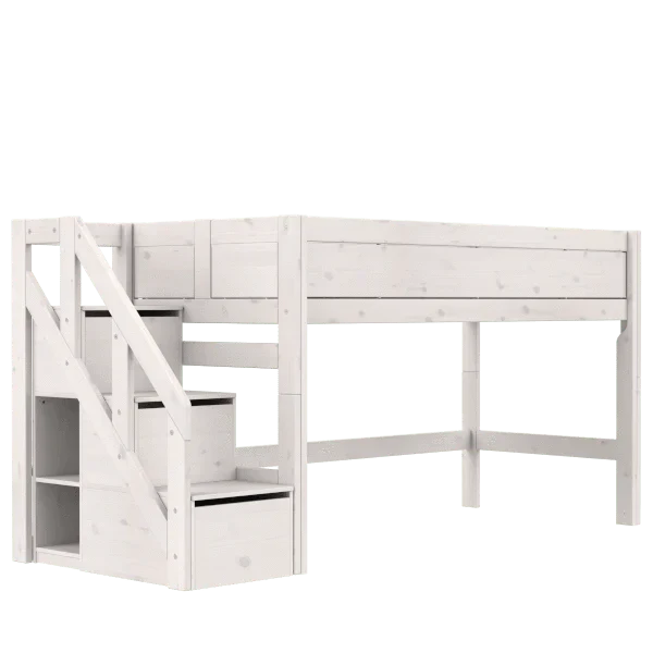 Barneseng Halvhøy med trapp fra Lifetime Kidsrooms Bedtime.no.