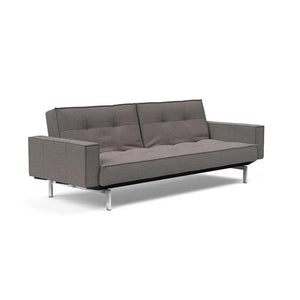 Sovesofa Splitback med Armlener & Krom ben