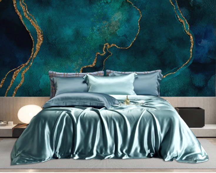 Silke Sengesett, Blå & Turkis Duo 200x220 cm, Outletvare Bedtime.no Bedtime Collection.