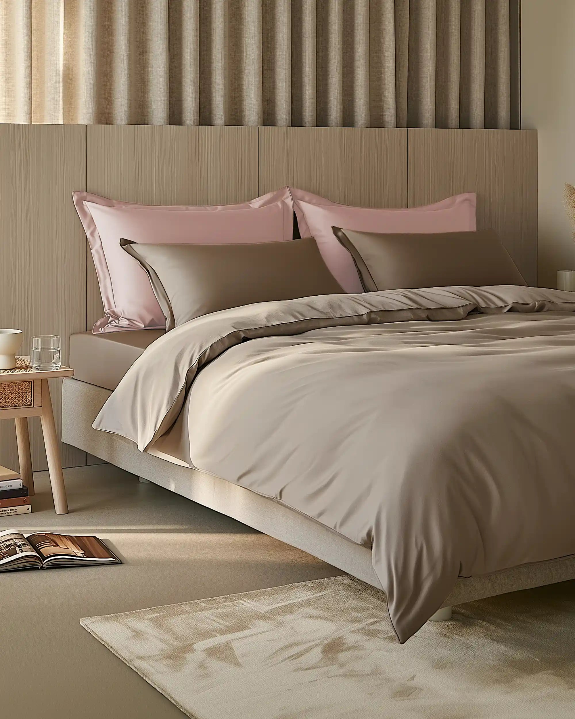 Bambus Hotellputetrekk Lys Rosa