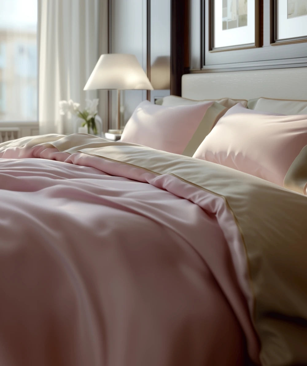 Bambus Putevar, Duo Rosa og Beige 50x70