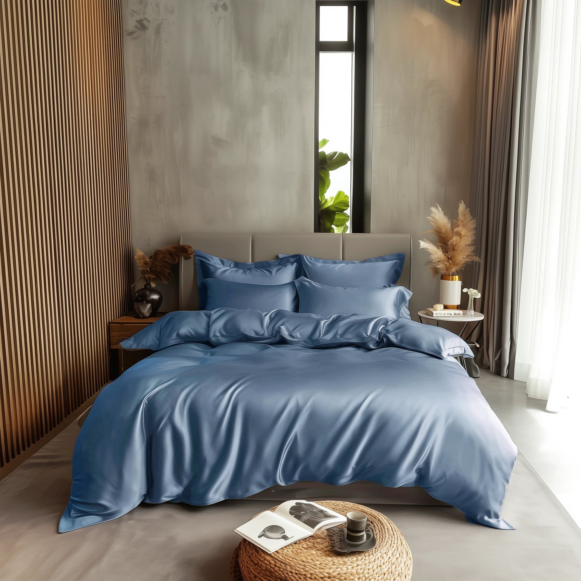 Bambus Sengesett, Medium Blå Bedtime Collection