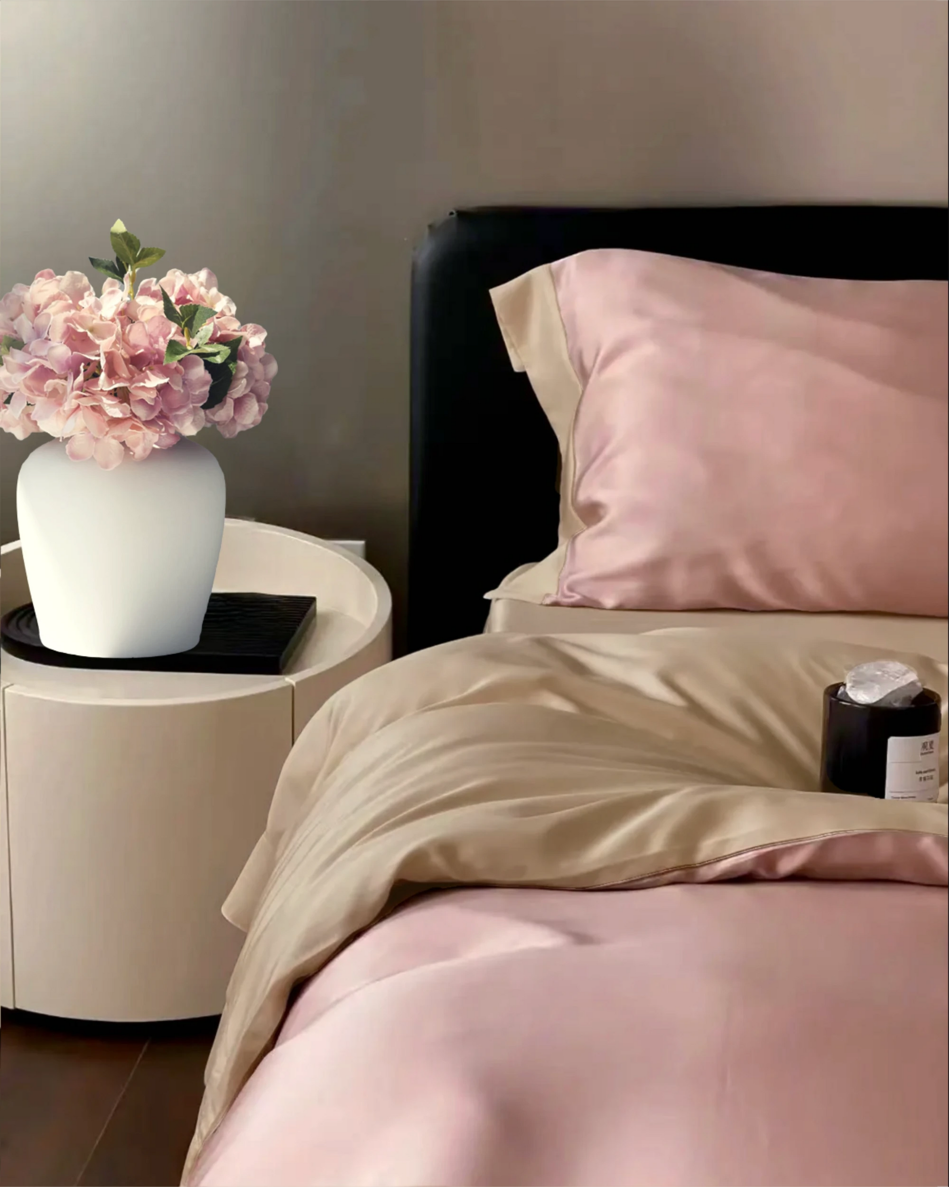 Bambus Sengesett, Duo Beige og Rosa