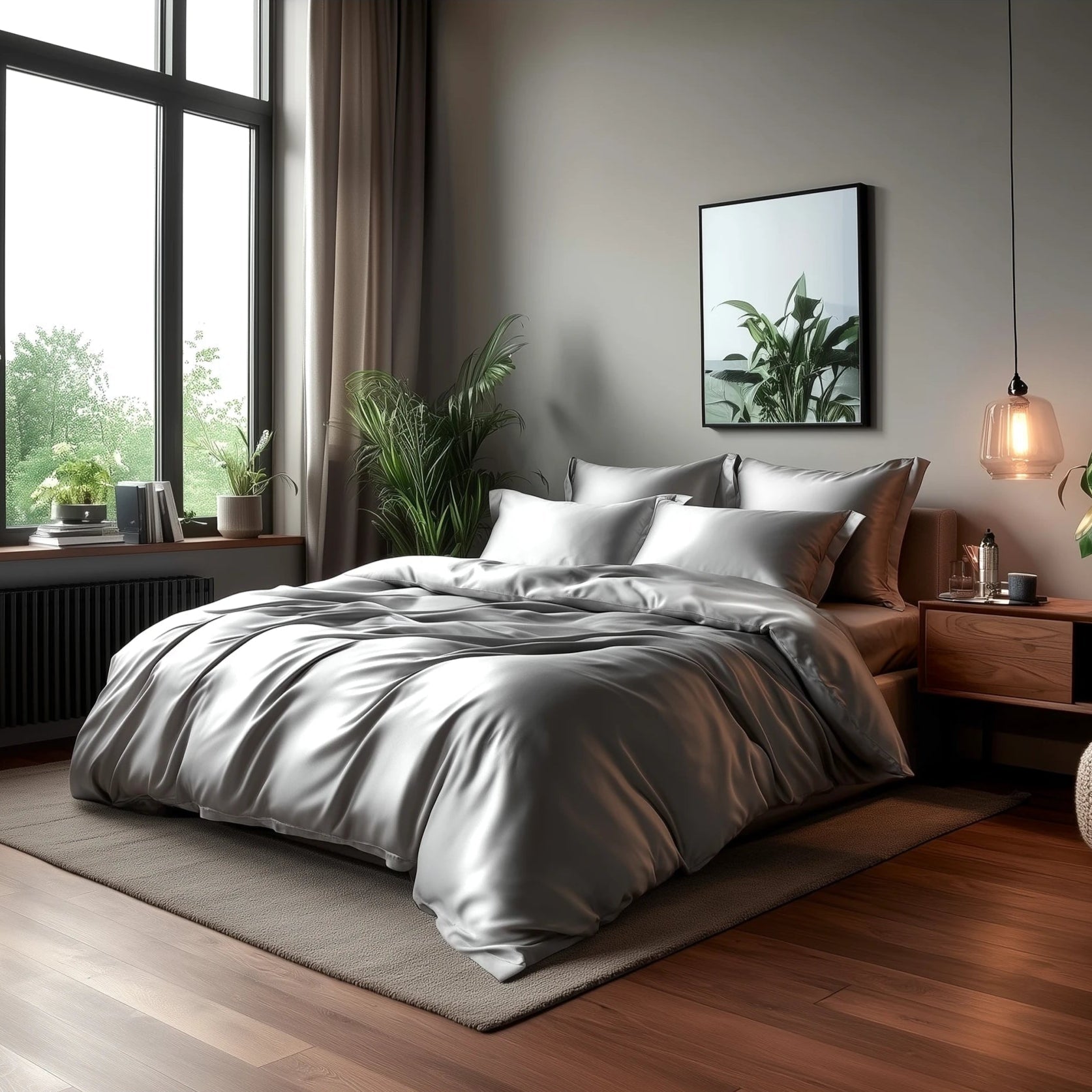 Bambus Sengesett, Grå Bedtime Collection