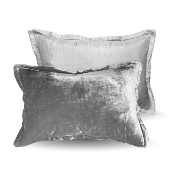 Silkevelour putetrekk Soft Grey 40×60 cm