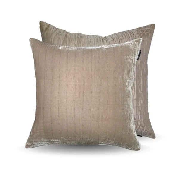 Silkevelour putetrekk Taupe 60×60 cm