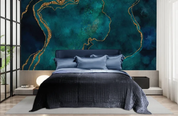 Silkevelour sengeteppe Oxford Blue 160x260