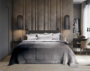 Silkevelour sengeteppe Soft Grey 160x260 Bedtime.no.