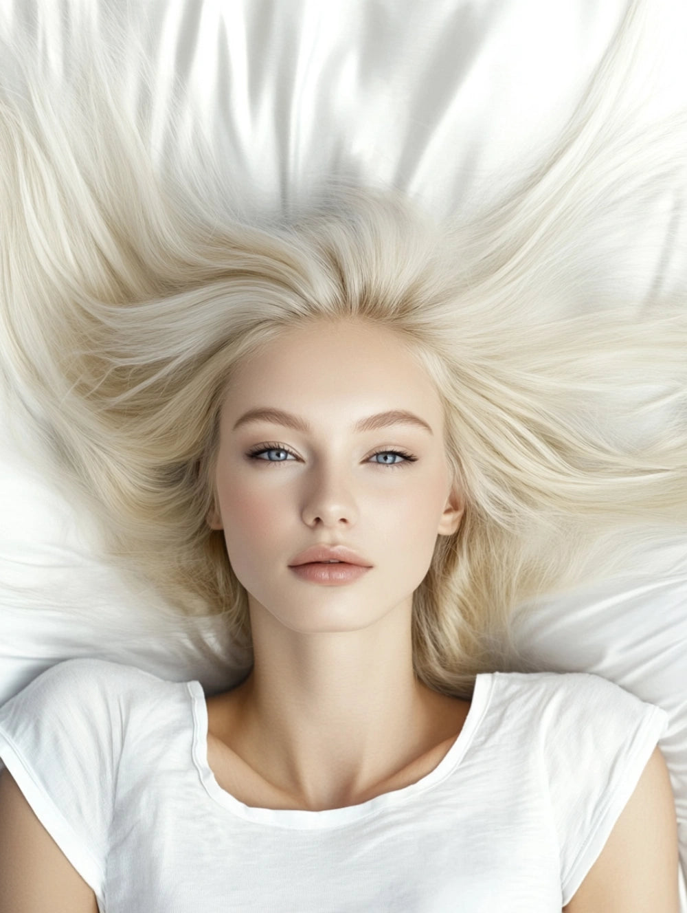 Silke/bomull Laken, naturhvit