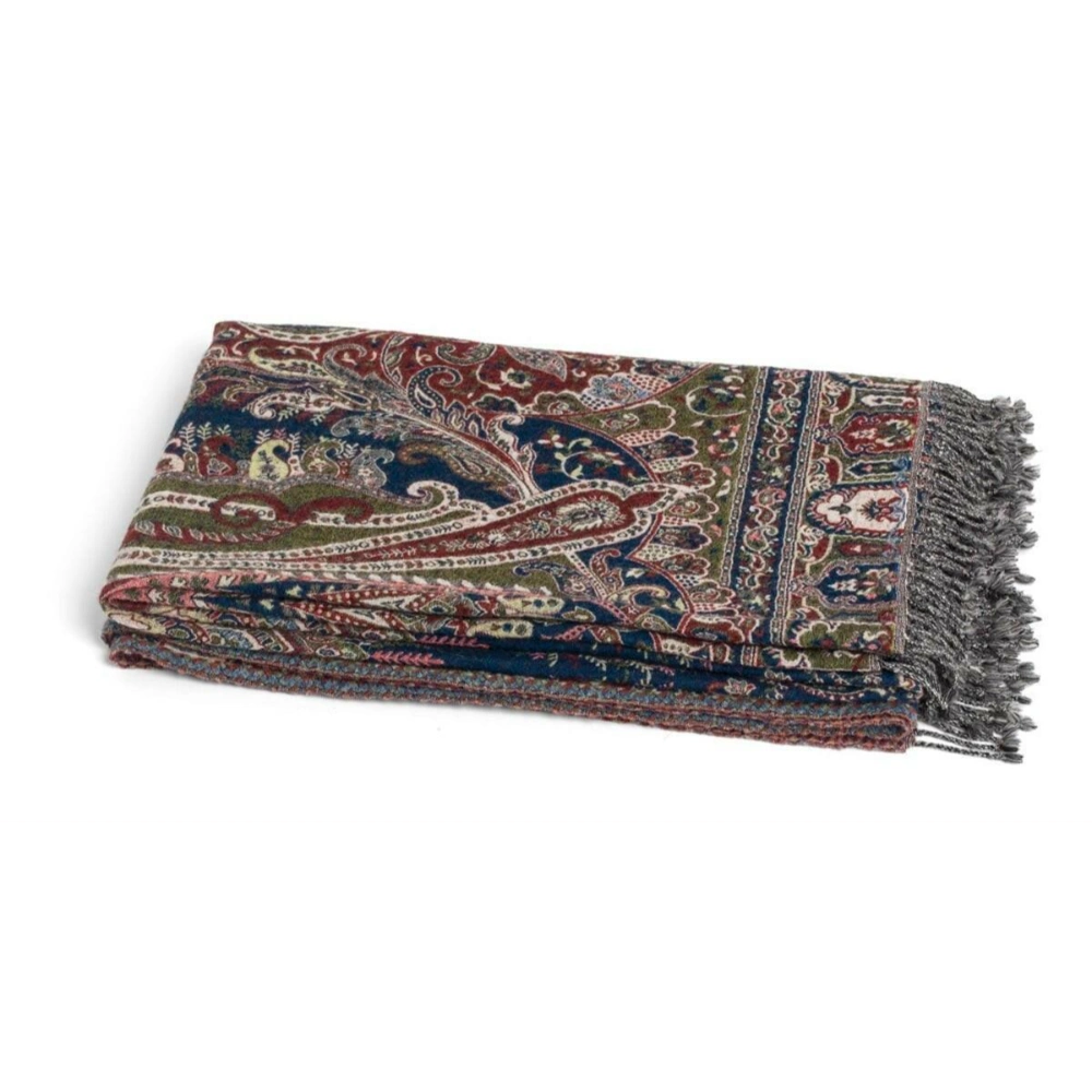 Ullpledd Paisley Blue/Rose