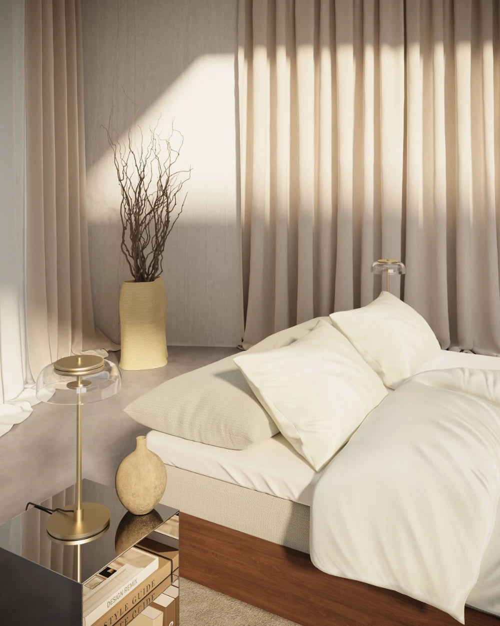 Rammeseng Hällsö Walnut, inkl. Luxury overmadrass og Store Harpö fra Carpe Diem Beds Bedtime.no.