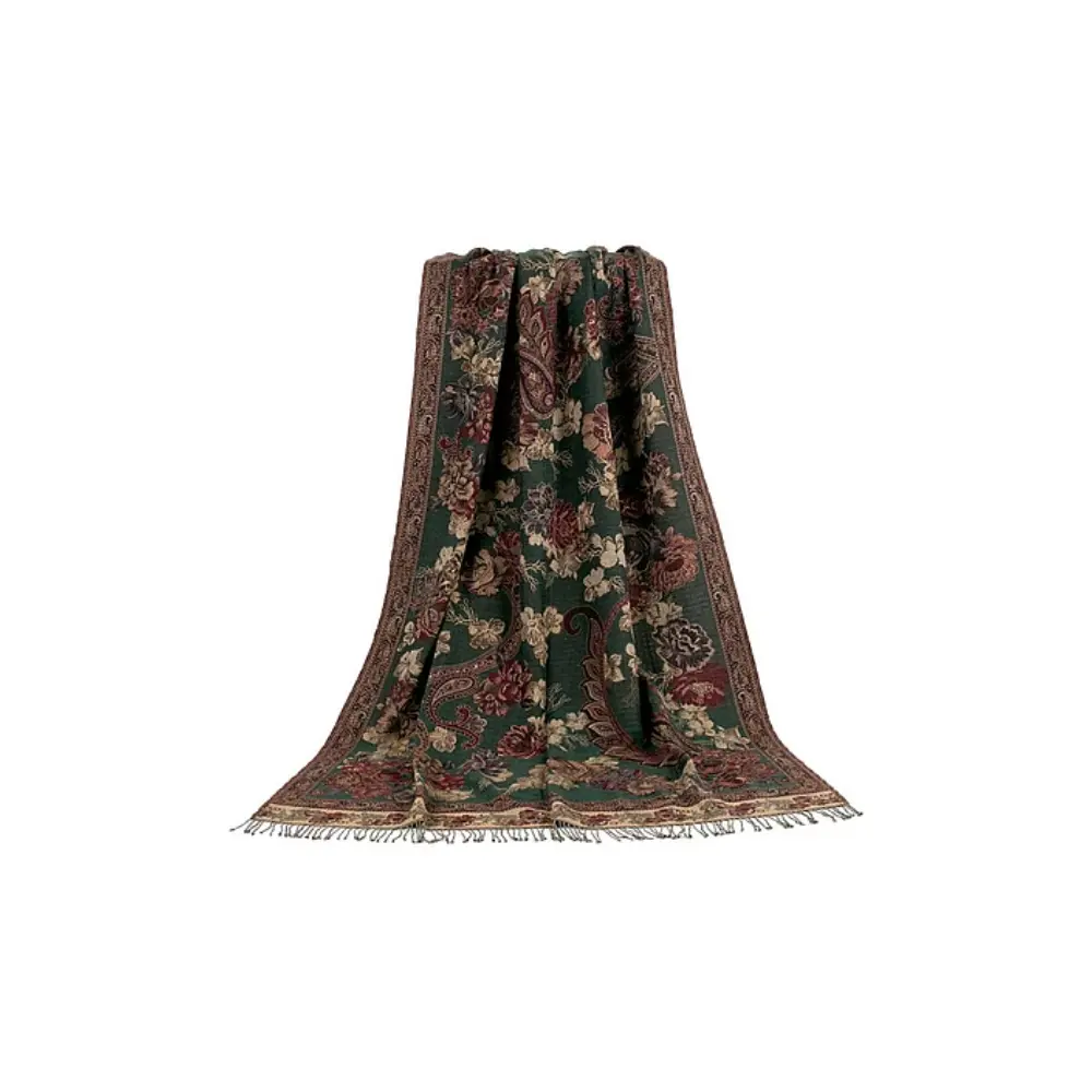 Ullpledd Paisley Roses Greeen