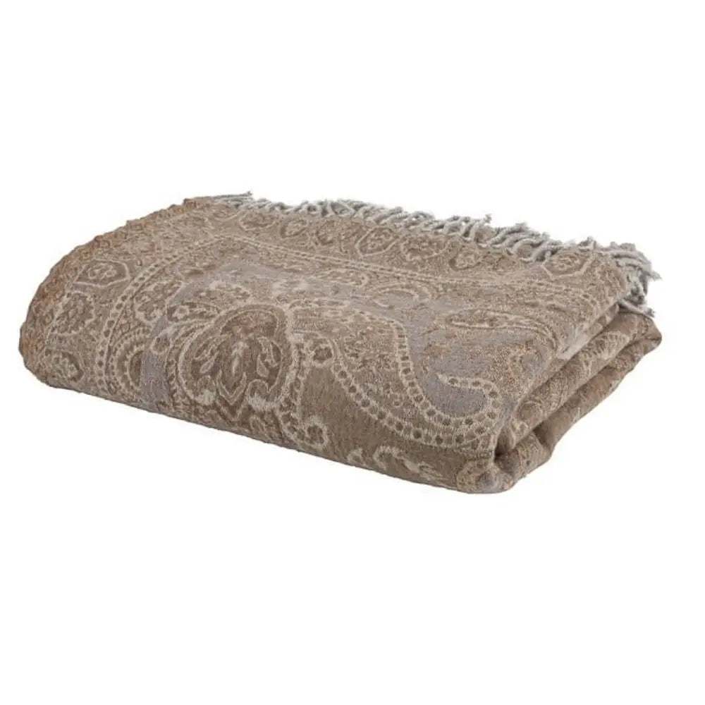 Ullpledd paisley beige