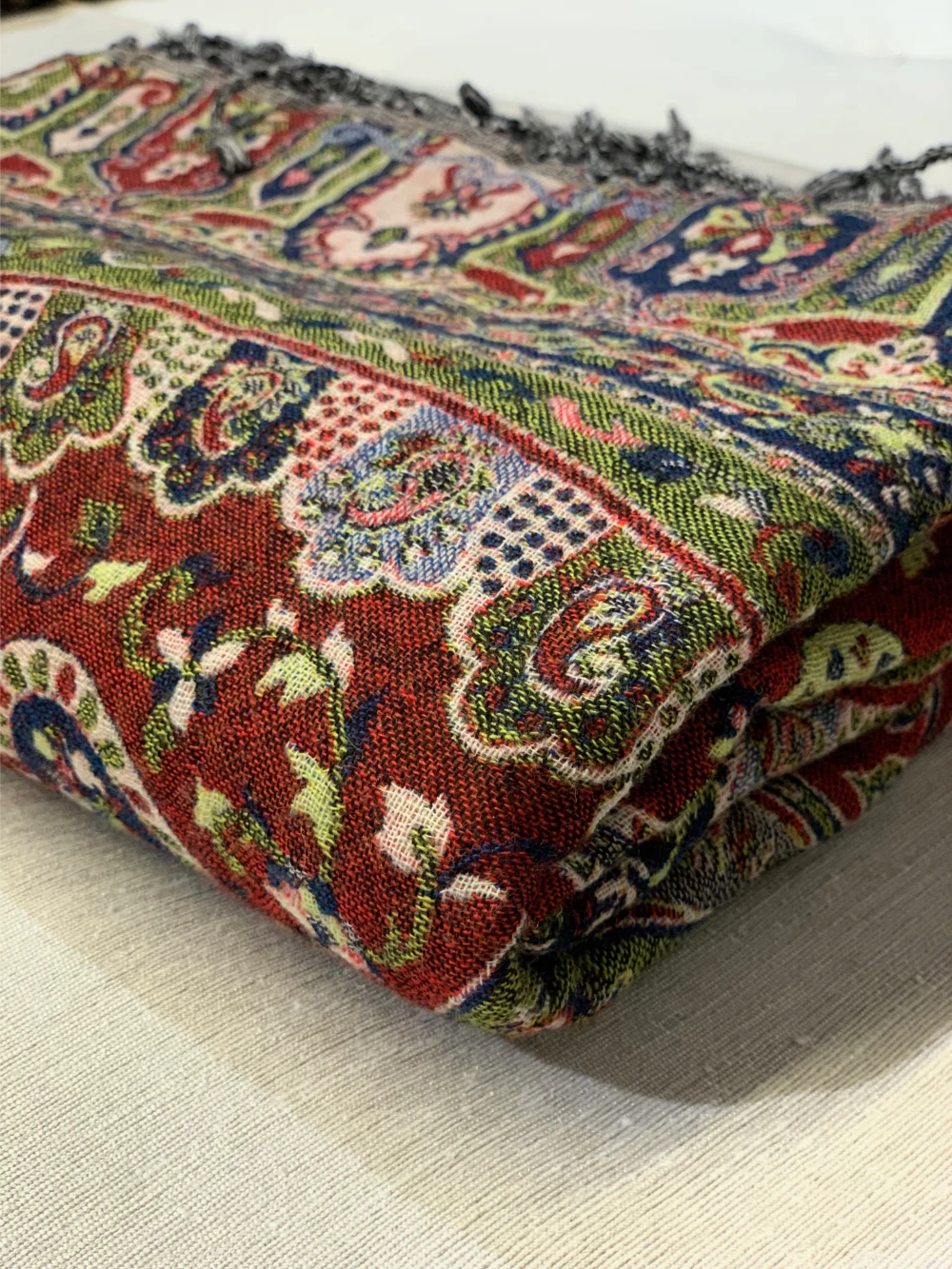 Ullpledd Paisley Blue/Rose