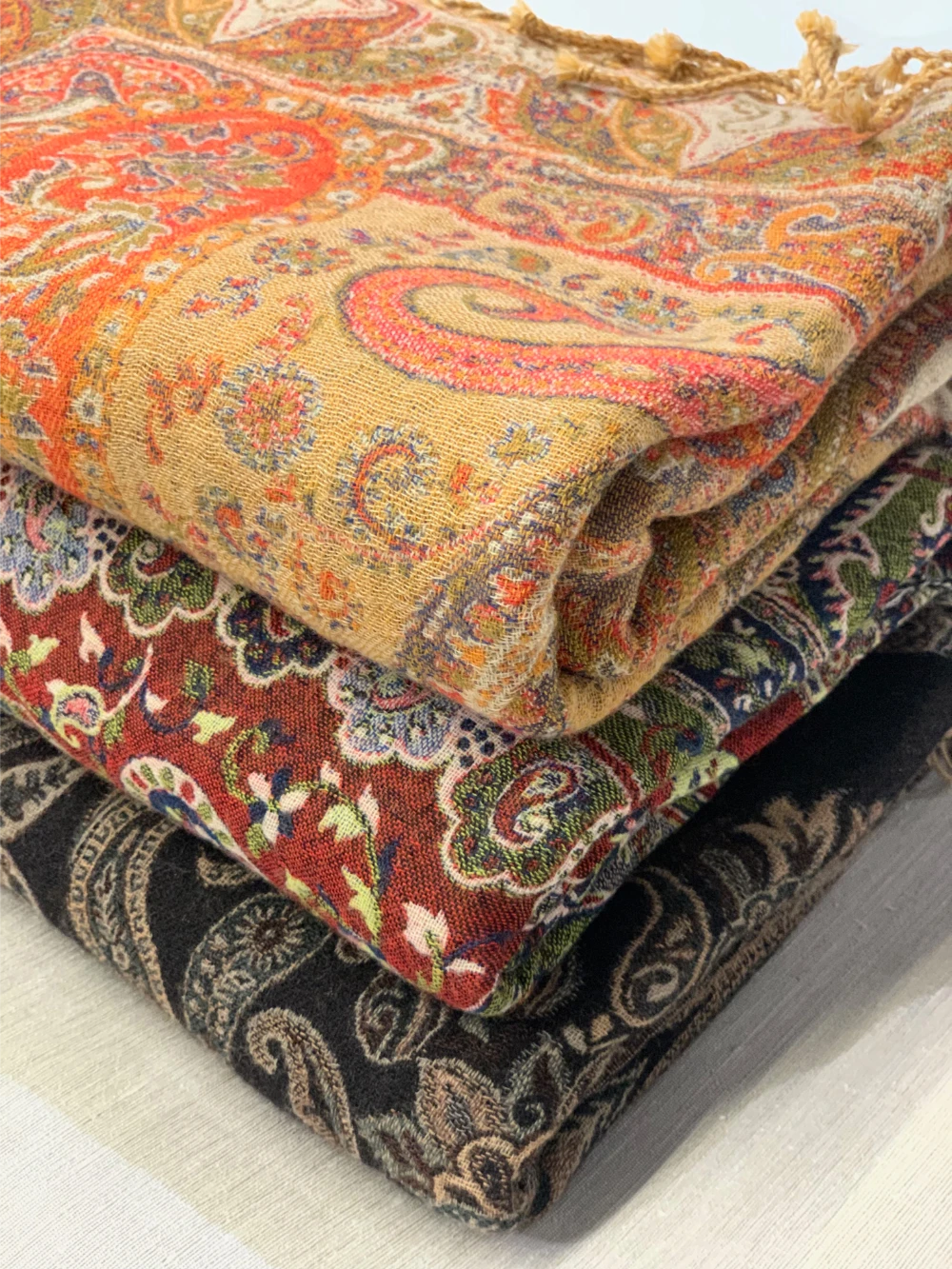 Ullpledd Paisley Burnt Orange