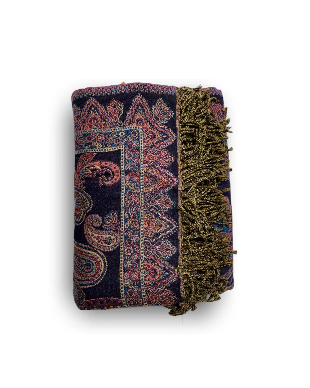 Ullpledd Paisley Black/Orange