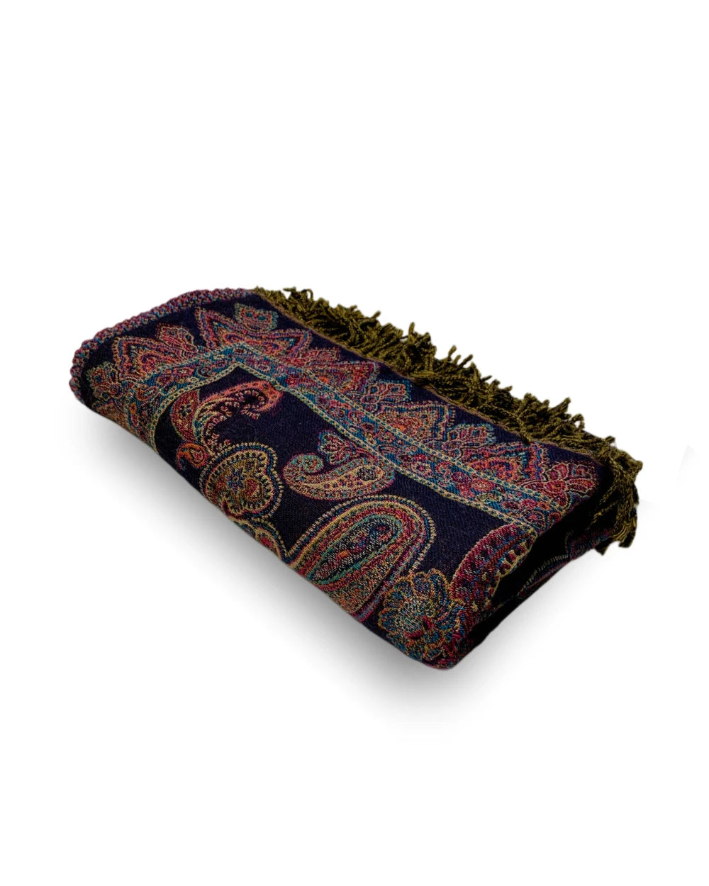 Ullpledd Paisley Black/Orange