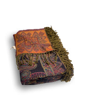 Ullpledd Paisley Black/Orange