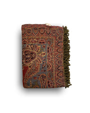 Ullpledd Paisley brun/rød