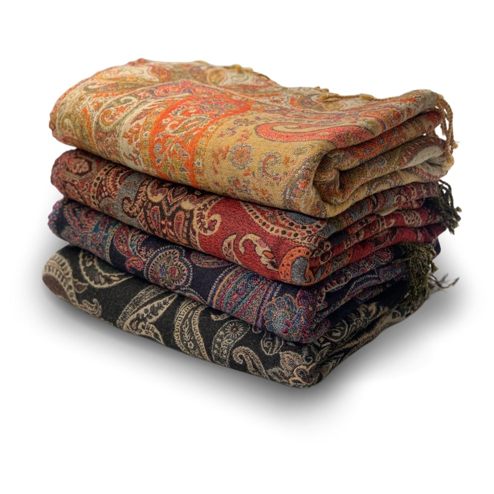 Ullpledd Paisley Burnt Orange