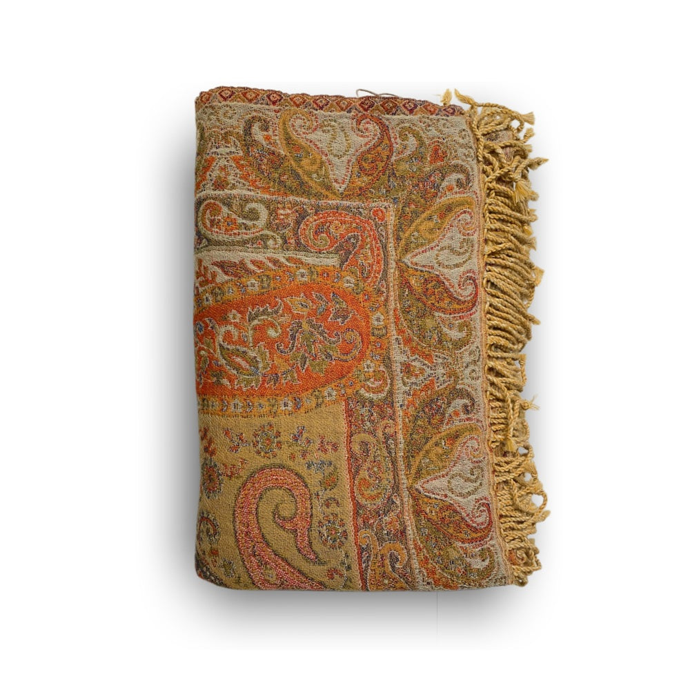 Ullpledd Paisley Burnt Orange