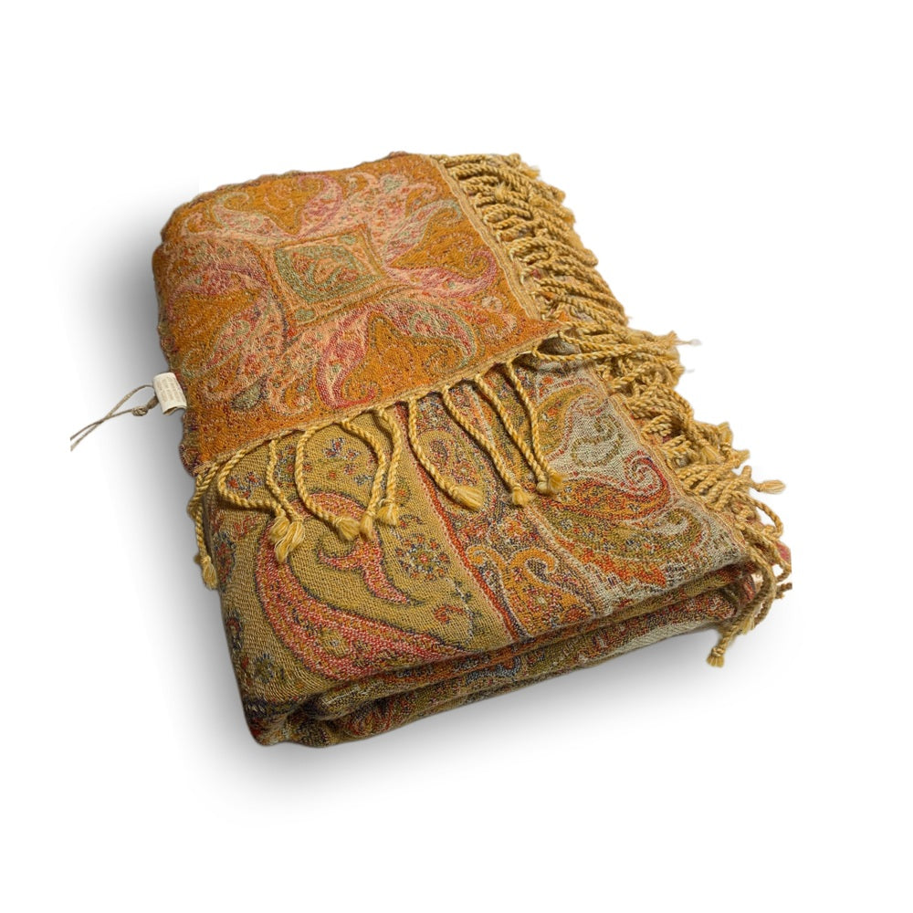 Ullpledd Paisley Burnt Orange