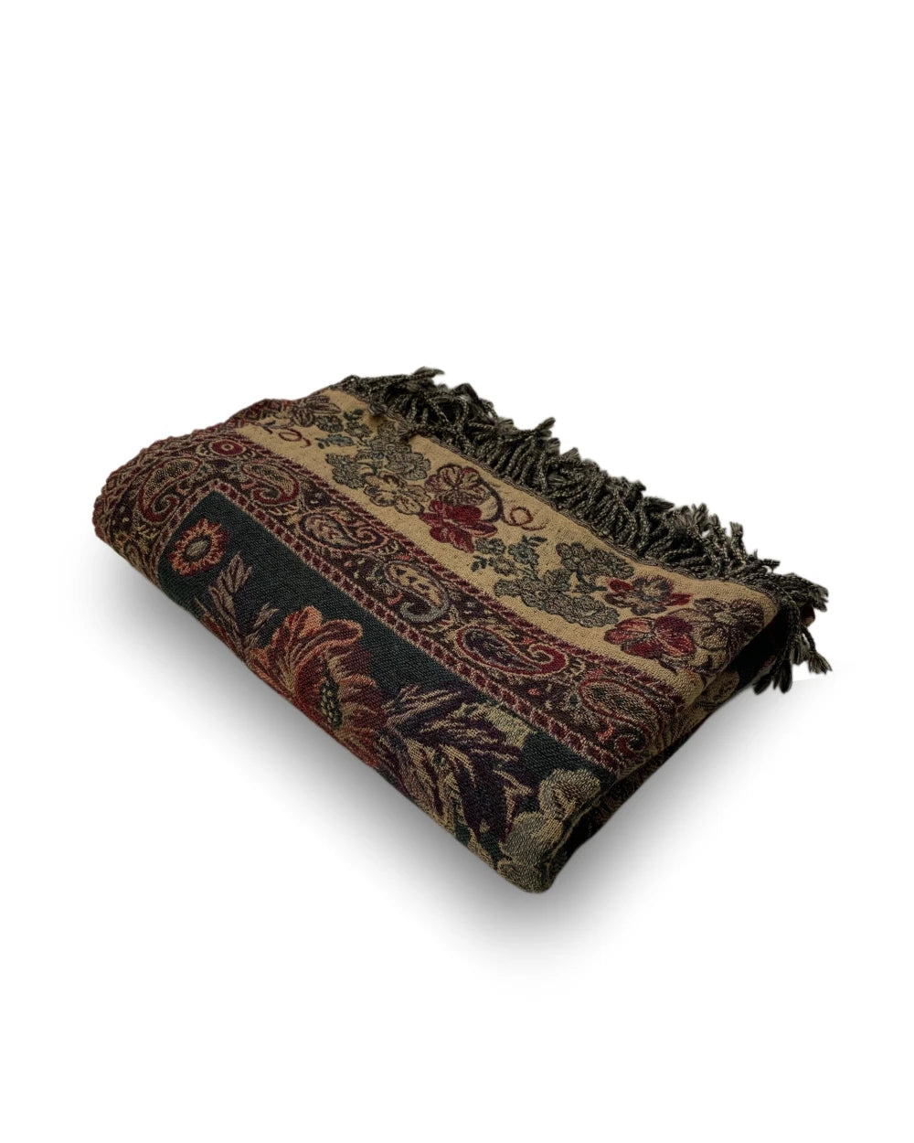 Ullpledd Paisley Roses Green