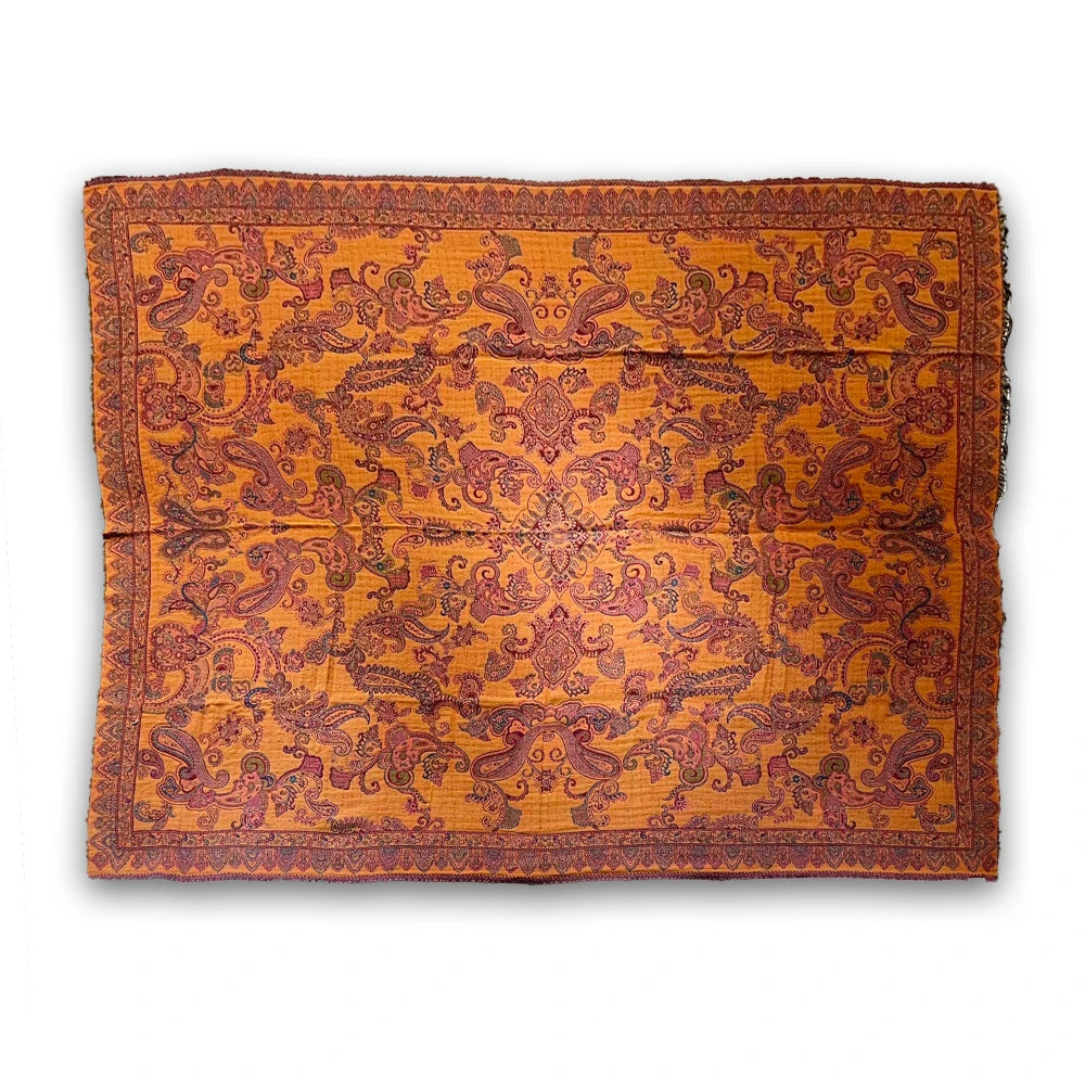 Ullpledd Paisley Black/Orange