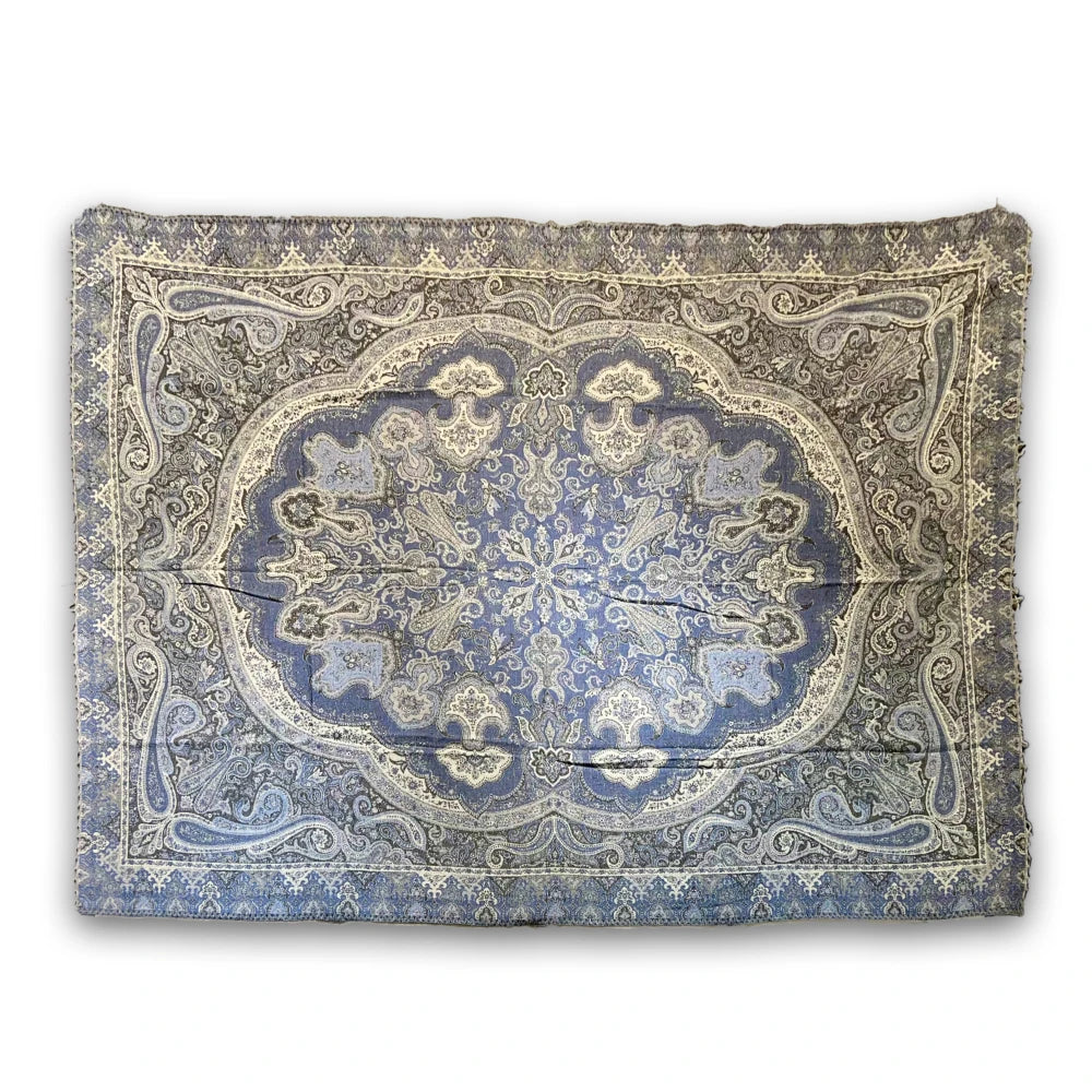 Ullpledd Paisley lys blå