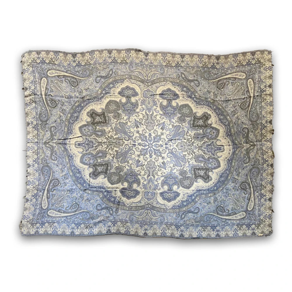 Ullpledd Paisley lys blå