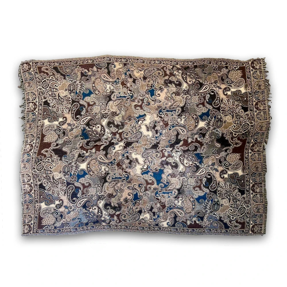 Ullpledd Paisley Dark blue