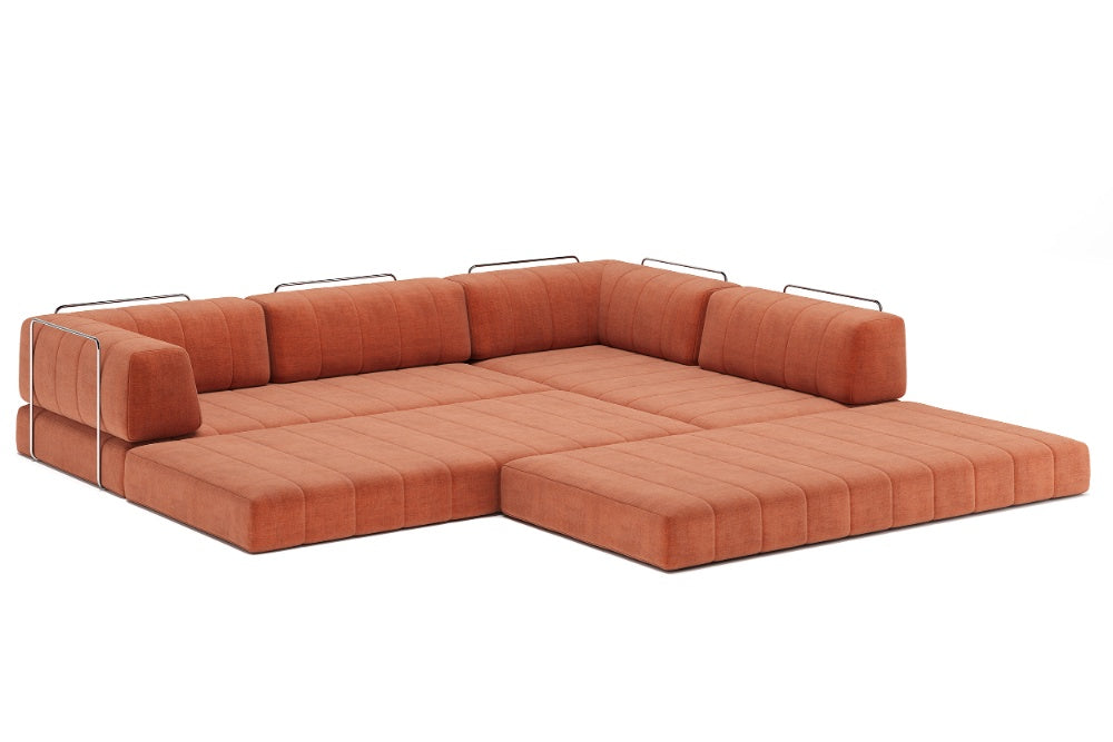 CozyPad Sovesofa L-Oppsett med Armlener