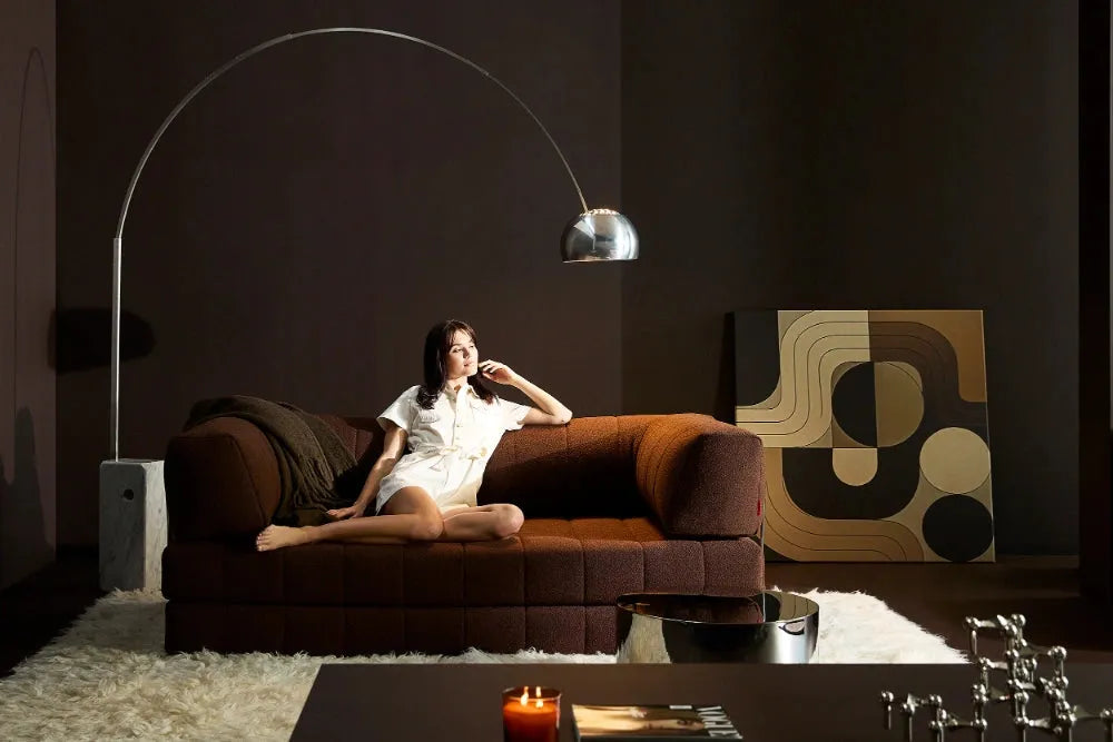 CozyPad sovesofa med armlener i stoffet Taura Cappuccino