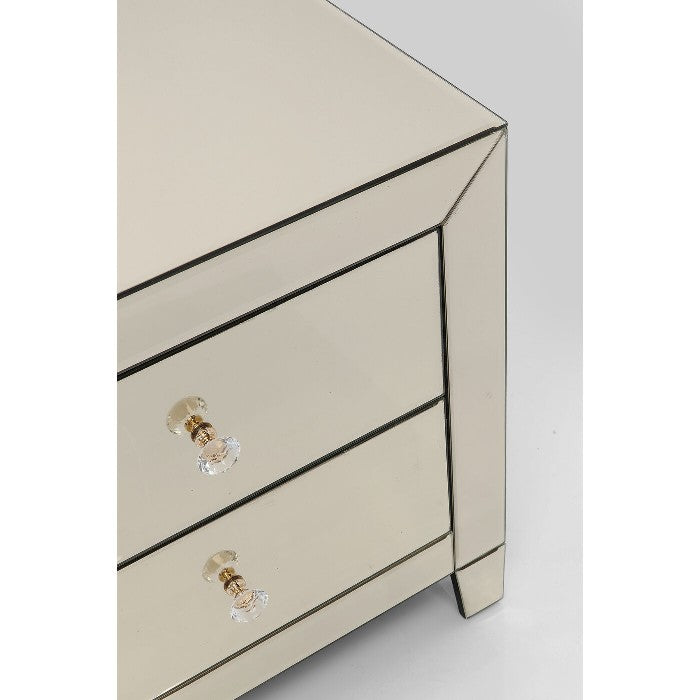 Display model Bedside table Small Luxury Champagne 2 Drawers