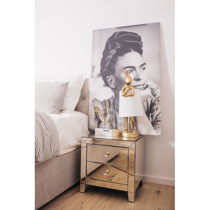 Display model Bedside table Small Luxury Champagne 2 Drawers