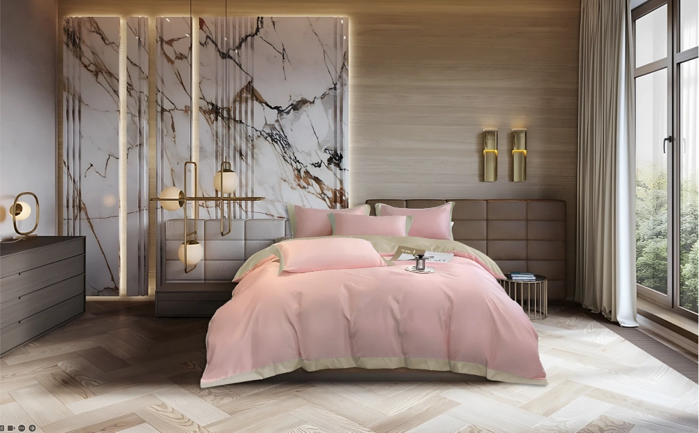 Bambus Putevar, Duo Rosa og Beige 50x70