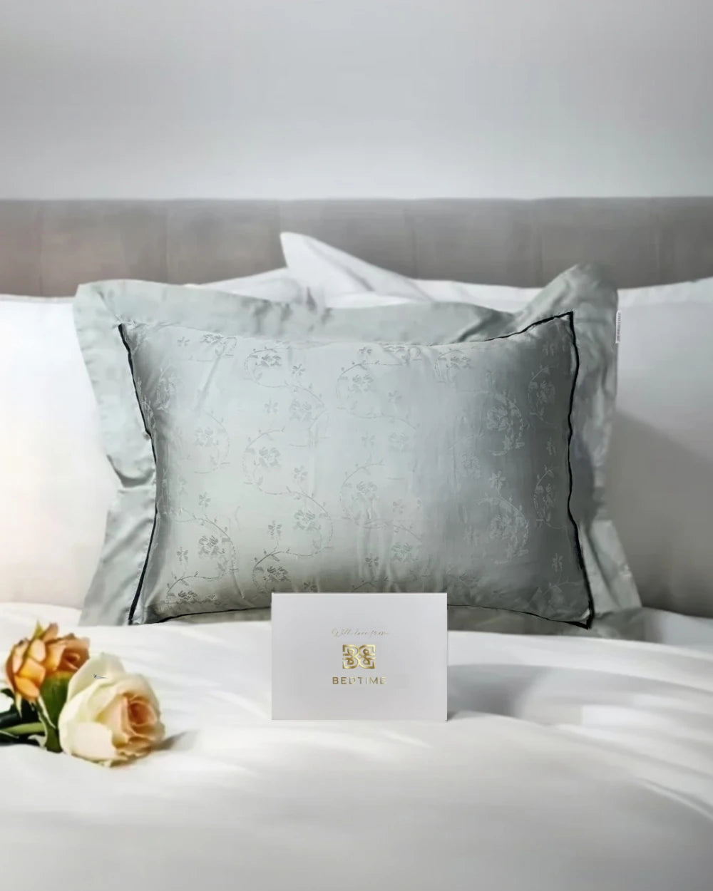 Eukalyptus Putetrekk Jacquard Salviegrønn 50x70