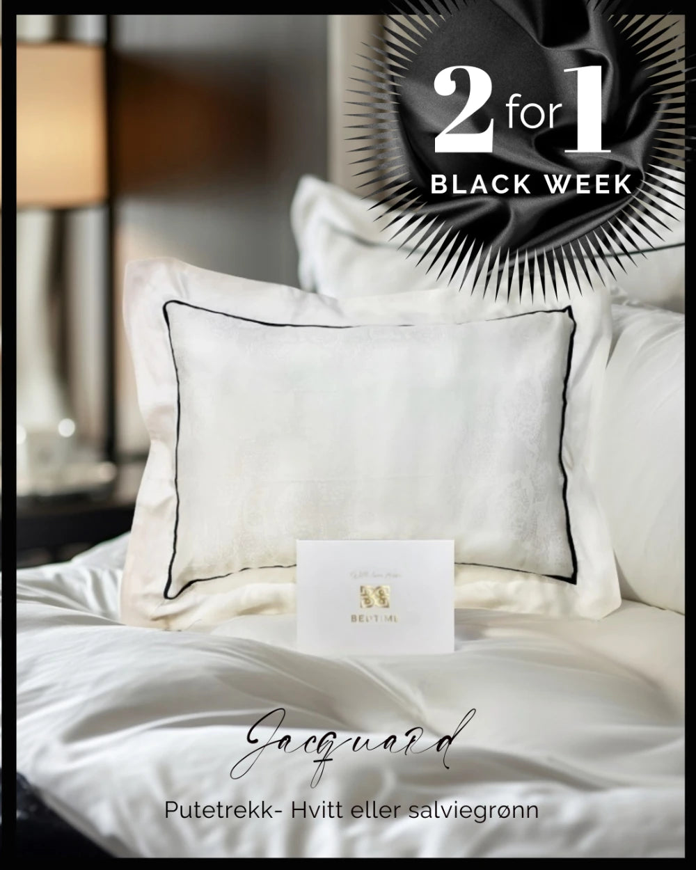 Eukalyptus Putetrekk Jacquard Kremhvit 50x70