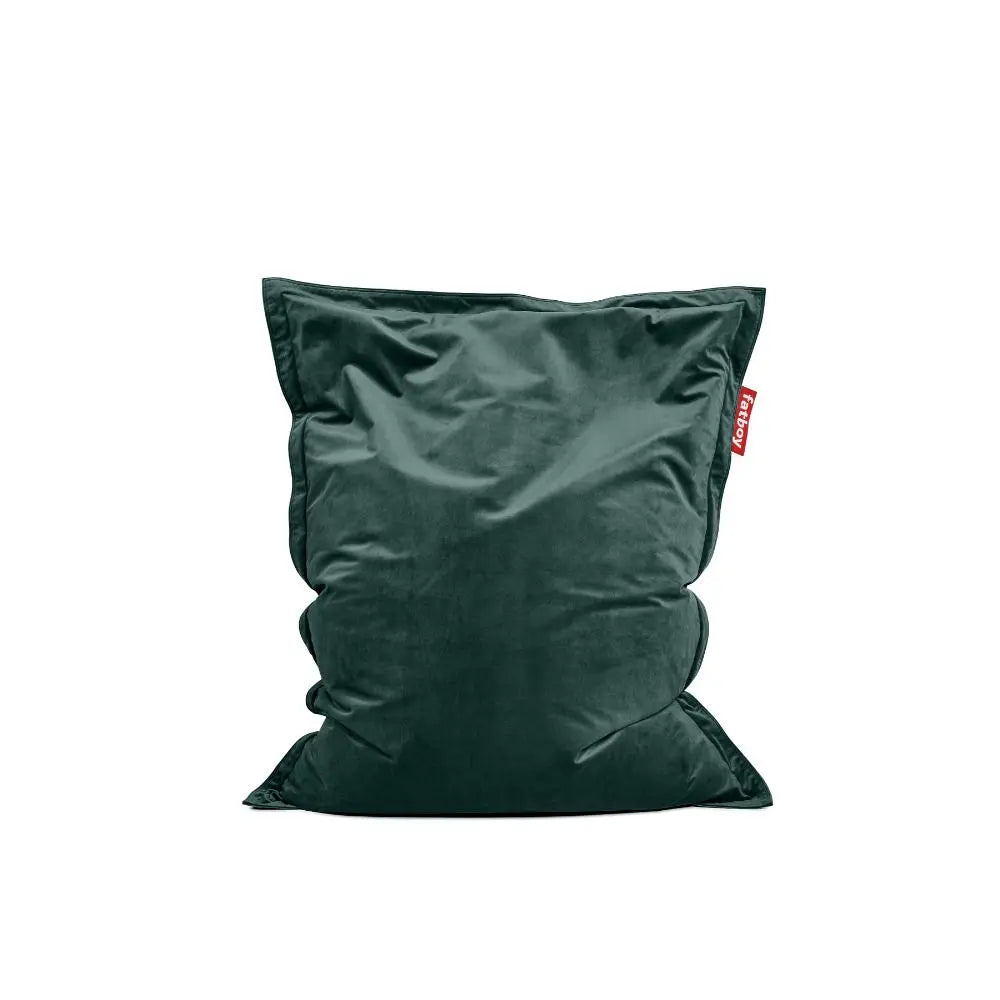 Fatboy Sakkosekk original slim velvet recycled petrol Bedtime.no.