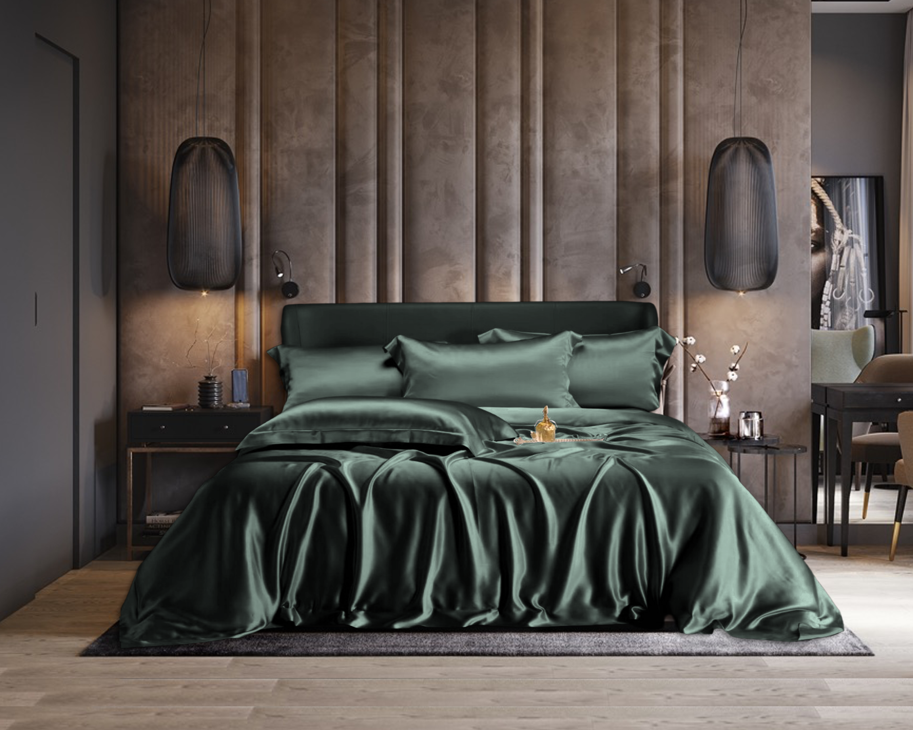 Silke Sengesett, Grønn 200x220, Outletvare Bedtime.no Bedtime Collection.