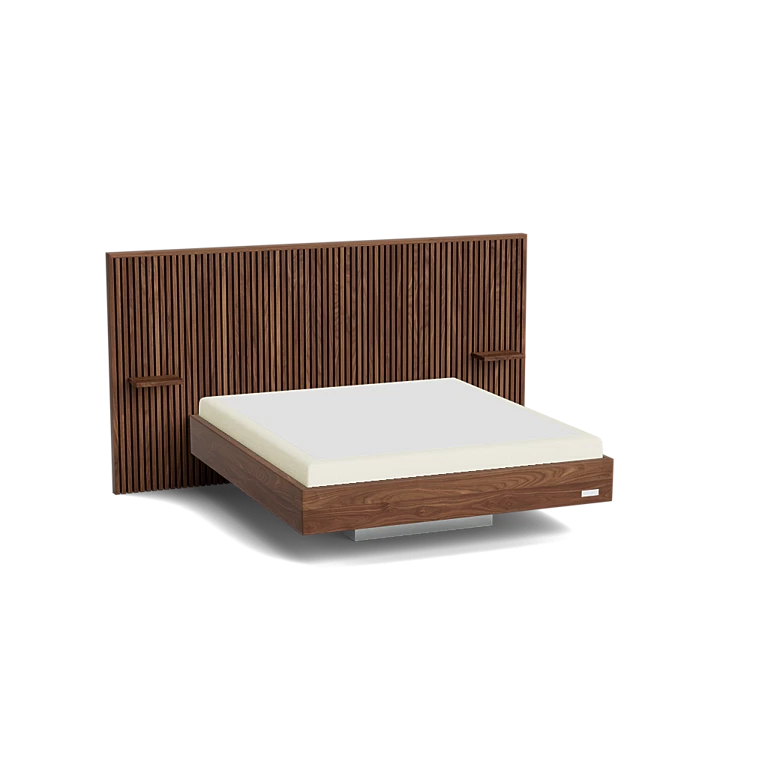 Rammeseng Hällsö Walnut, inkl. Luxury overmadrass og Store Harpö fra Carpe Diem Beds Bedtime.no.