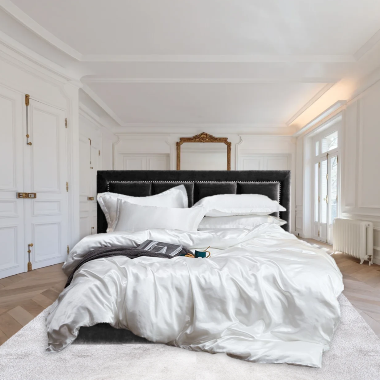Bambus Sengesett, Hvit Bedtime Collection